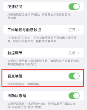 陇县苹果授权维修站分享iPhone轻点无法唤醒怎么办 